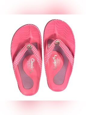 Cheeks Pink Polka Dot Flip Flop Health Sandals by my Tony Little Size 7